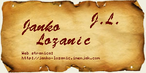 Janko Lozanić vizit kartica